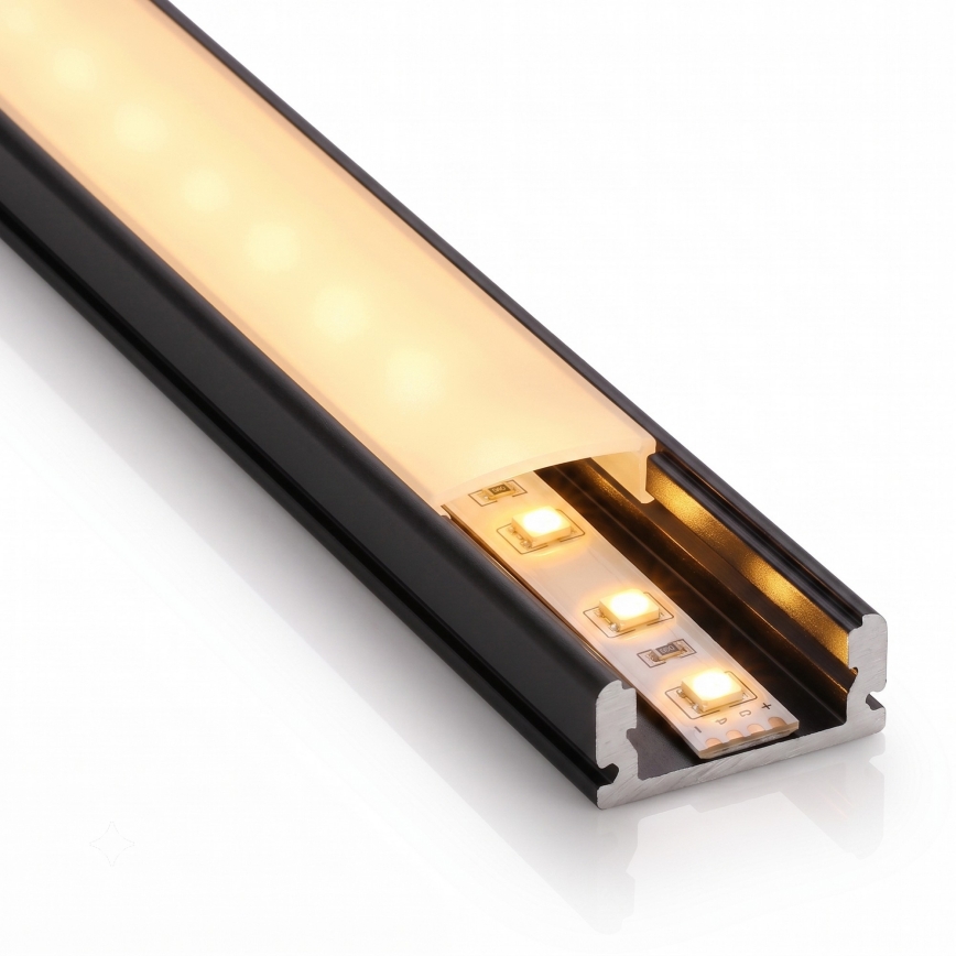 SADA 1x LED Pásek MYLIVING LIGHTSTRIP LED/22W/230V 5 m + 5x vestavný profil 1 m černá/bílá