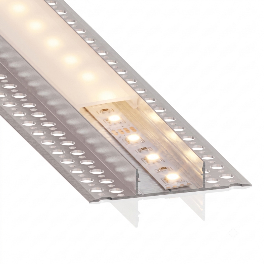 SADA 1x LED Pásek MYLIVING LIGHTSTRIP LED/22W/230V 5 m + 5x vestavný profil 1 m stříbrná/bílá
