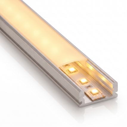 SADA 1x LED Pásek se senzorem pohybu FLEX LED/3,6W/4xAA 2 m + 2x vestavný profil 1 m stříbrná/bílá