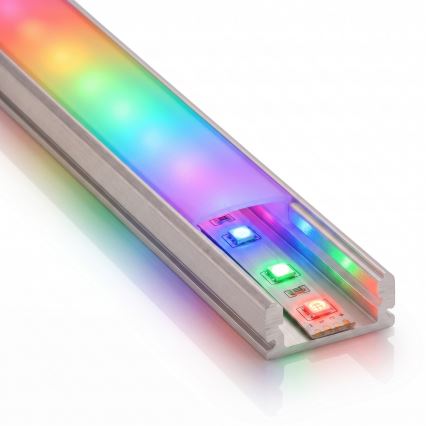 SADA 1x LED RGBW Stmívatelný pásek NEO LITE MUSIC LED/24W/230V 5 m IP65 Wi-Fi Tuya + 5x vestavný profil 1 m stříbrná/bílá + dálkové ovládání