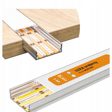 SADA 1x LED RGBW Stmívatelný pásek NEO LITE MUSIC LED/24W/230V 5 m IP65 Wi-Fi Tuya + 5x vestavný profil 1 m stříbrná/bílá + dálkové ovládání