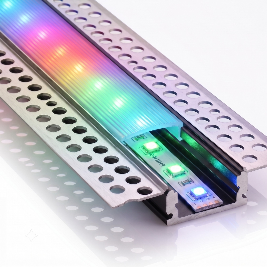 SADA 1x LED RGBW Stmívatelný pásek NEO LITE MUSIC LED/24W/230V 5 m IP65 Wi-Fi Tuya + 5x vestavný profil 1 m stříbrná/bílá + dálkové ovládání