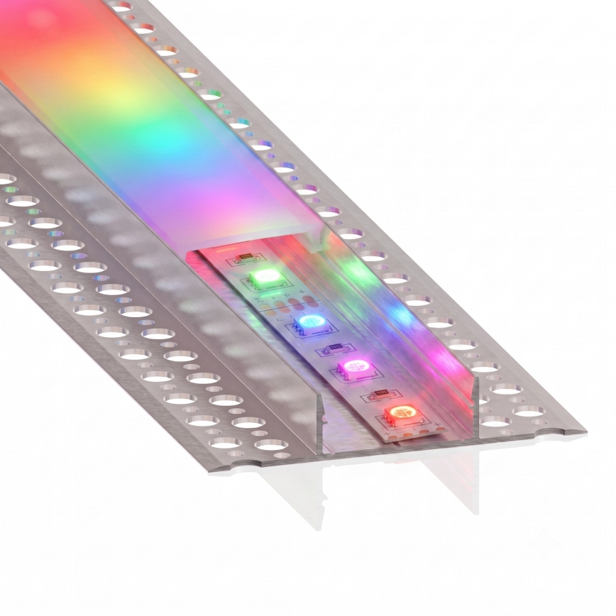 SADA 1x LED RGBW Stmívatelný pásek NEO LITE MUSIC LED/24W/230V 5 m IP65 Wi-Fi Tuya + 5x vestavný profil 1 m stříbrná/bílá + dálkové ovládání