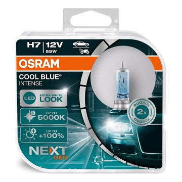SADA 2x Autožárovka COOL BLUE H7 PX26d/55W/12V 5000K - Osram