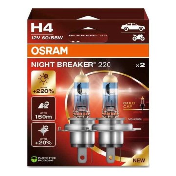 SADA 2x Autožárovka NIGHT BREAKER H4 P43t/60/55W/12V - Osram