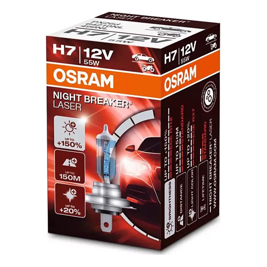 SADA 2x Autožárovka NIGHT BREAKER H7 PX26d/55W/12V - Osram