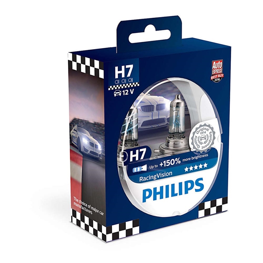 SADA 2x Autožárovka Philips RACINGVISION 12972RVS2 H7 PX26d/55W/12V 3500K