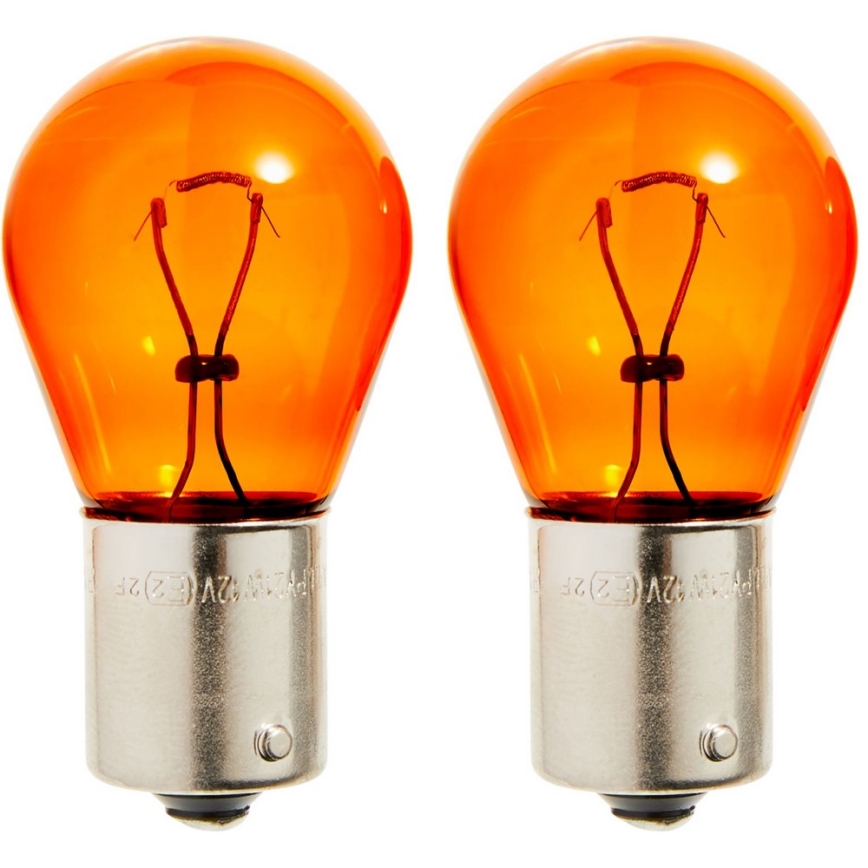 SADA 2x Autožárovka Philips VISION 12496NAB2 PY21W BAU15s/21W/12V