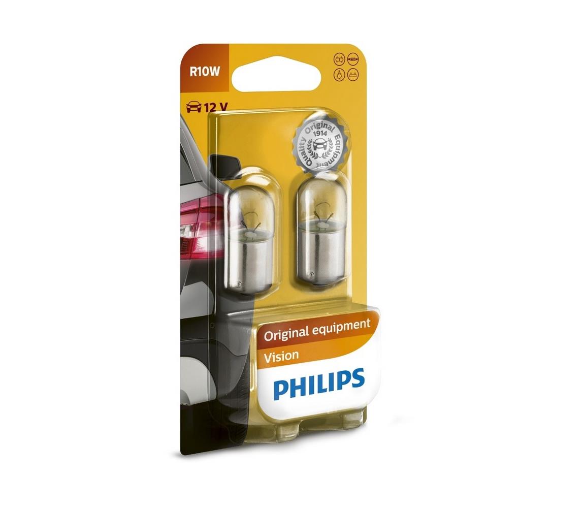 Philips SADA 2x Autožárovka Philips VISION 12814B2 BA15s/10W/12V 