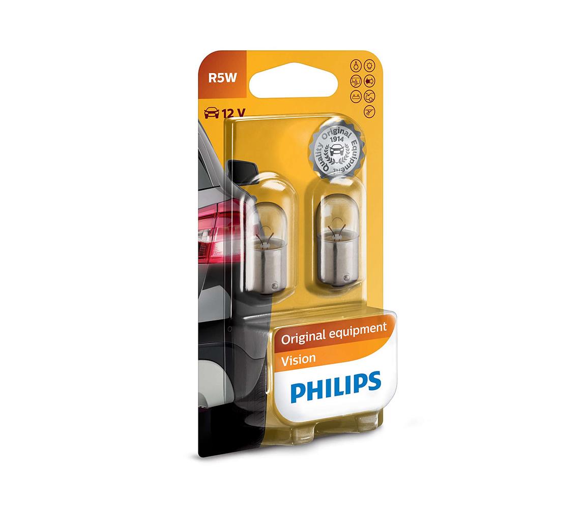 Philips SADA 2x Autožárovka Philips VISION 12821B2 R5W BA15s/5W/12V 
