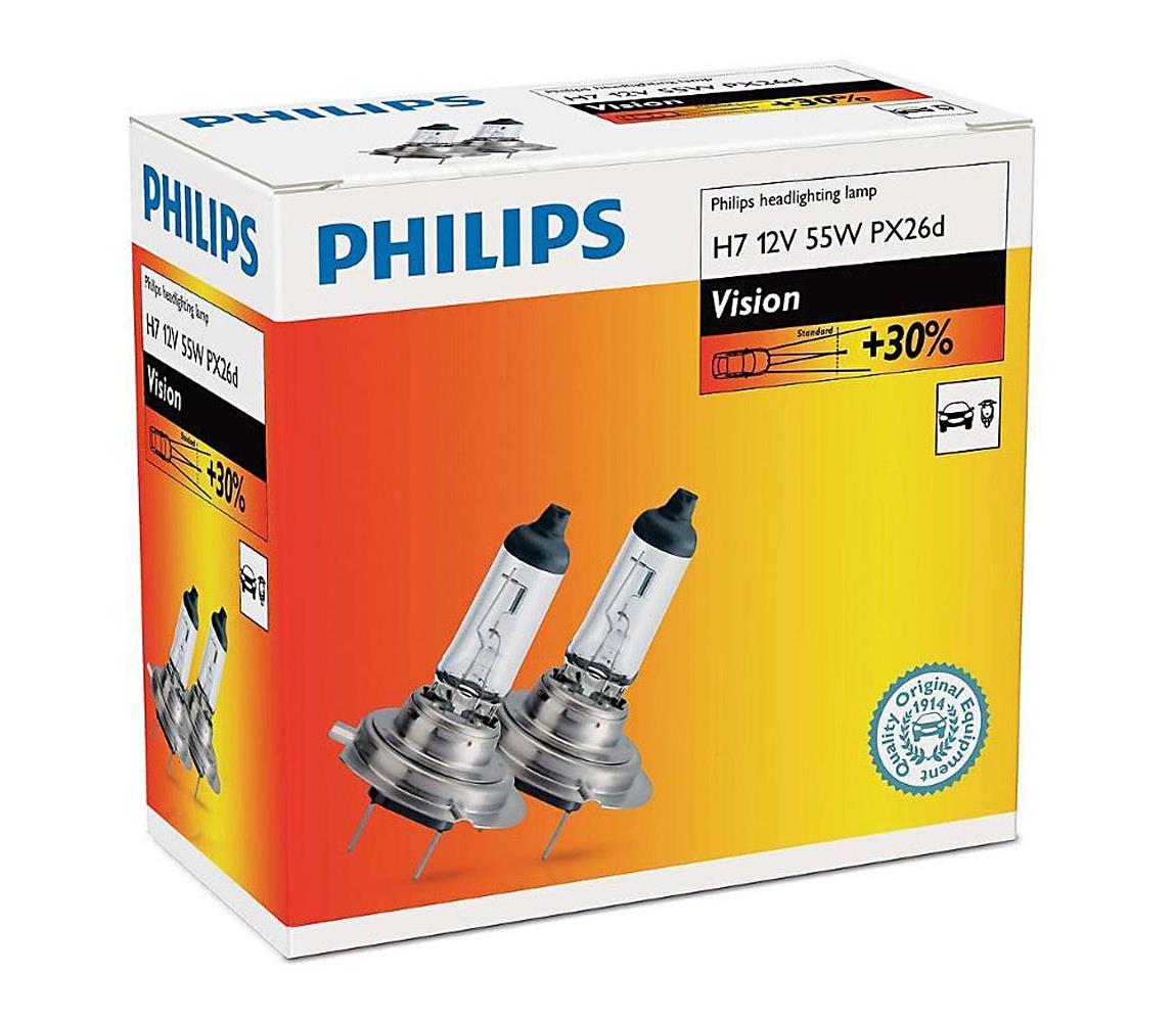 Philips SADA 2x Autožárovka Philips VISION 12972PRC2 H7 PX26d/55W/12V