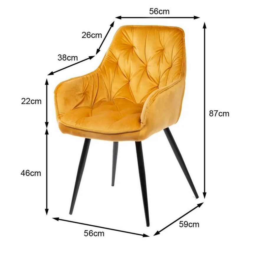 SADA 2x Jídelní židle HANA oranžová