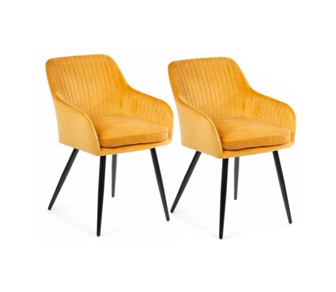  HowHomely SADA 2x Jídelní židle LENTI oranžová DD0148