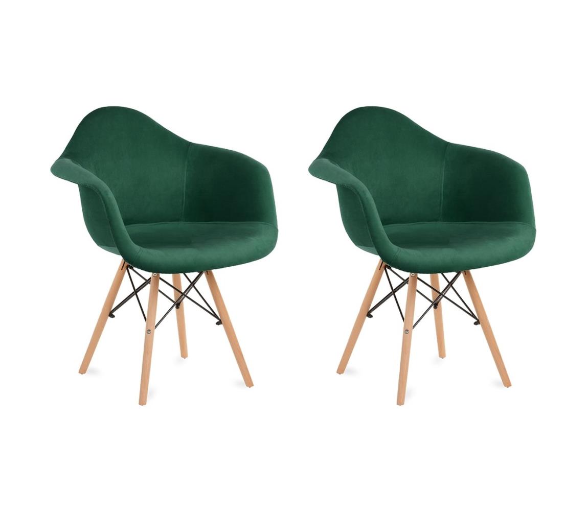 Konsimo Sp. z o.o. Sp. k. SADA 2x Jídelní židle NEREA 80x60,5 cm zelená/buk KO0112