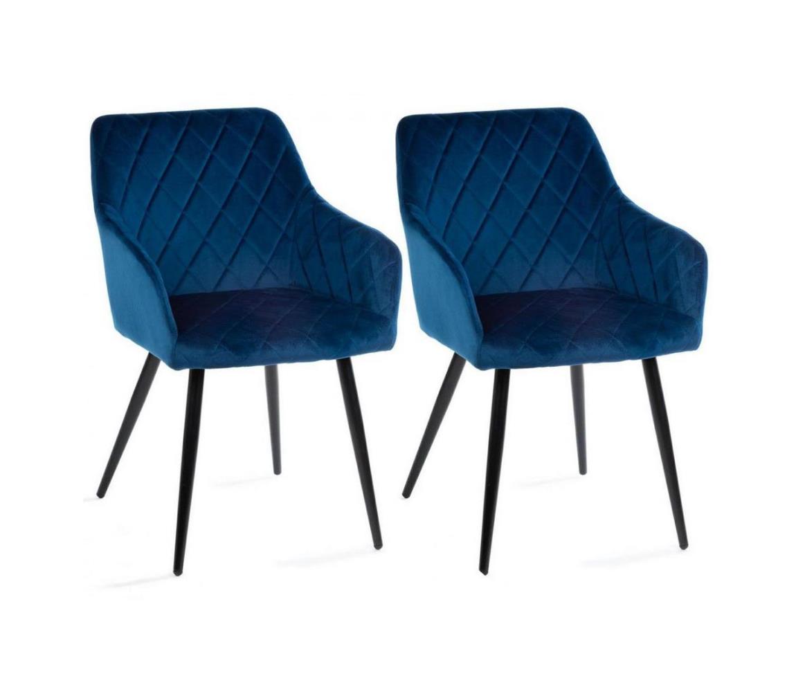 HowHomely SADA 2x Jídelní židle RICO modrá 