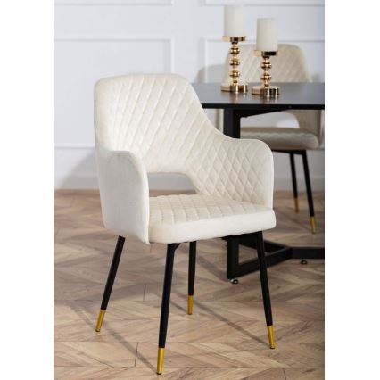 SADA 2x Jídelní židle SENKO krémová