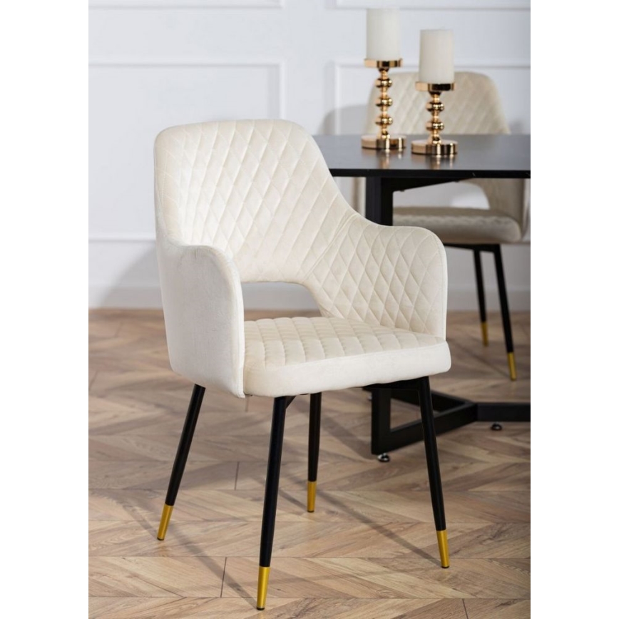 SADA 2x Jídelní židle SENKO krémová