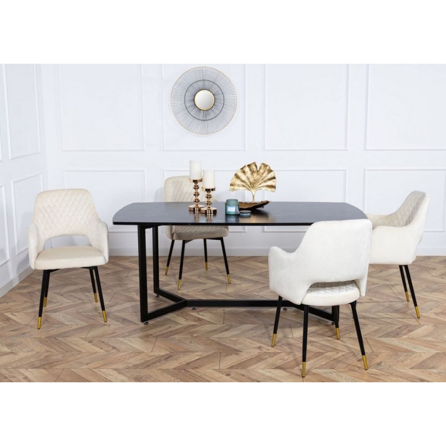 SADA 2x Jídelní židle SENKO krémová