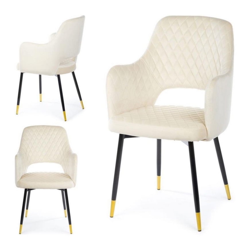 SADA 2x Jídelní židle SENKO krémová