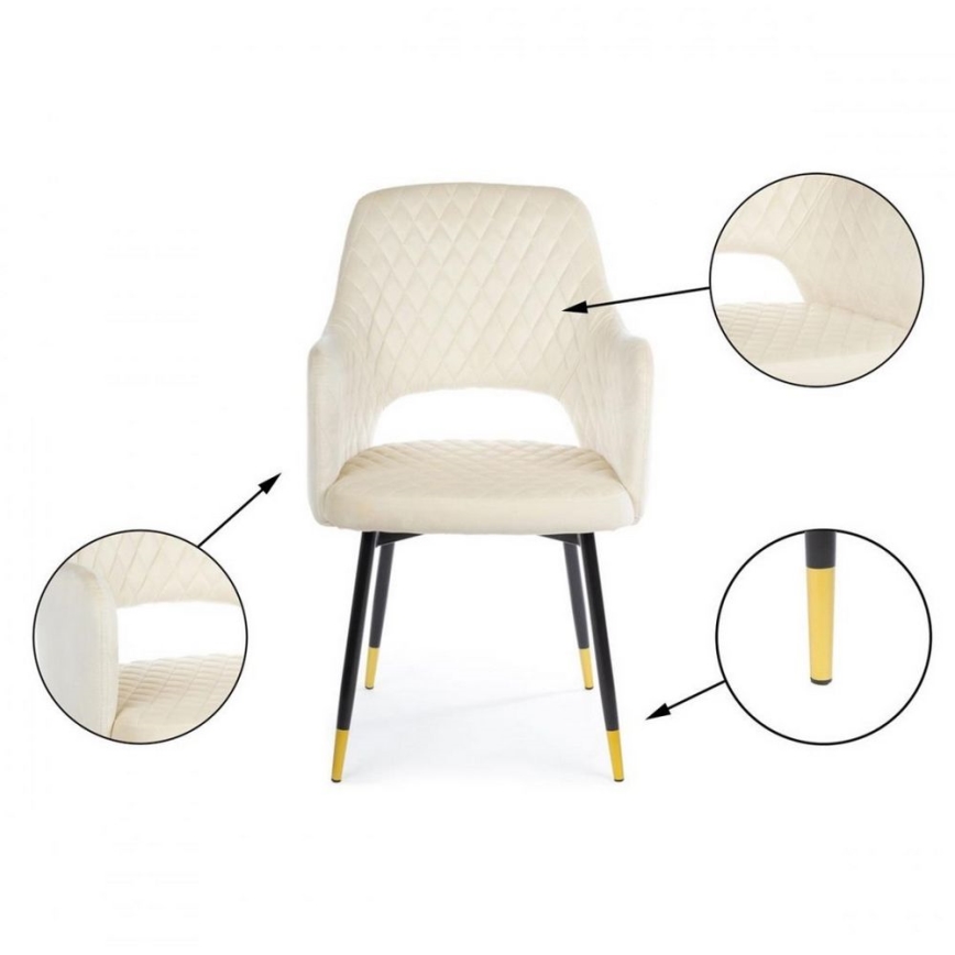 SADA 2x Jídelní židle SENKO krémová