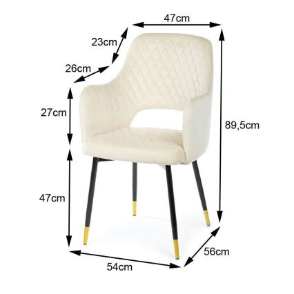 SADA 2x Jídelní židle SENKO krémová