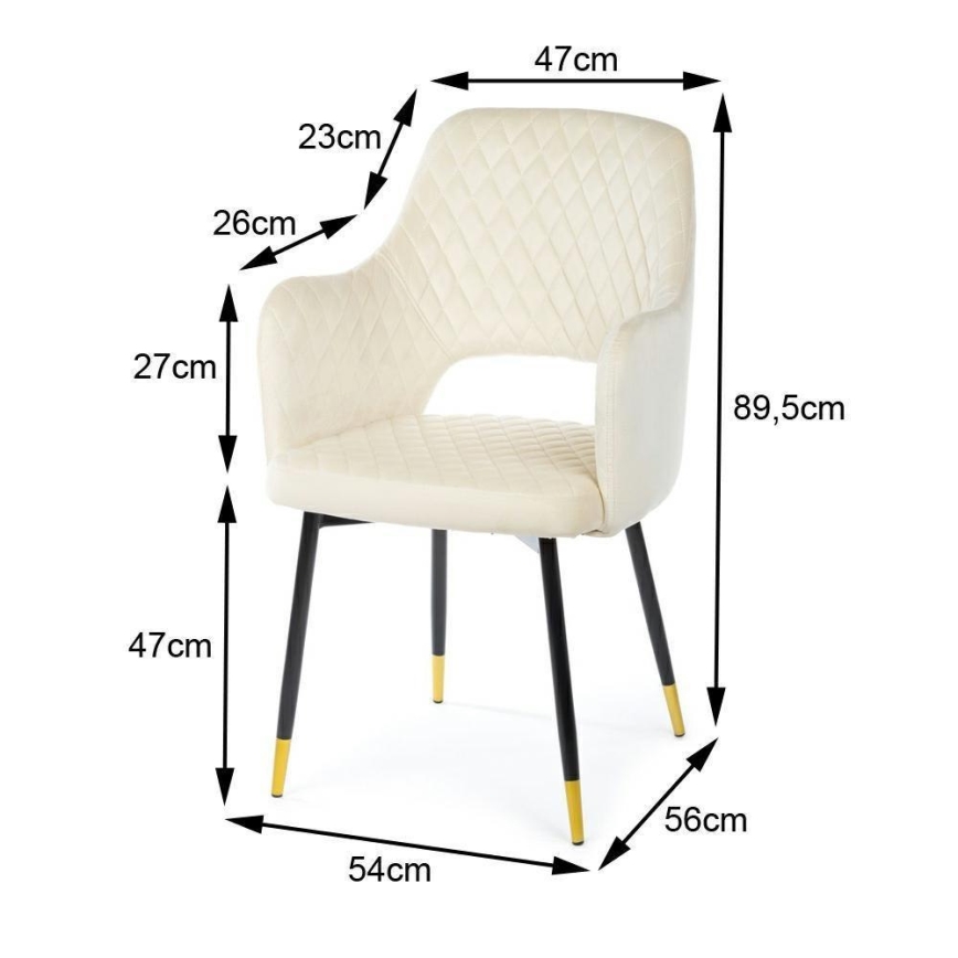 SADA 2x Jídelní židle SENKO krémová