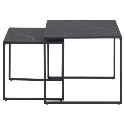 SADA 2x Konferenční stolek ALMA 50x50/40x40 cm antracit