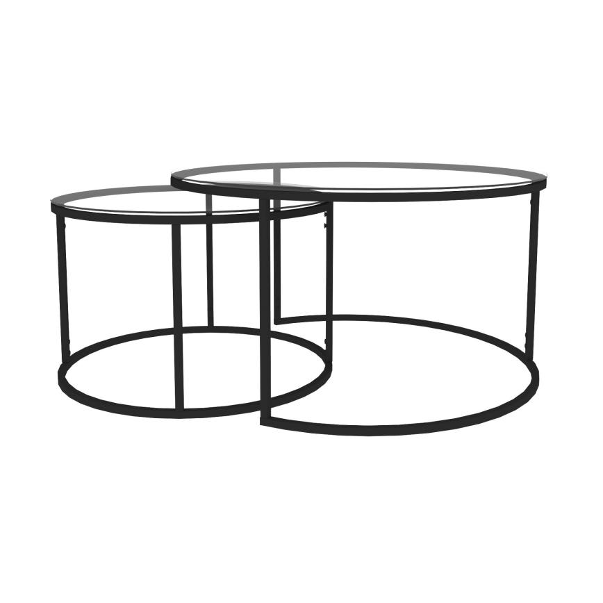 SADA 2x Konferenční stolek BELARUS 80/40 cm černá