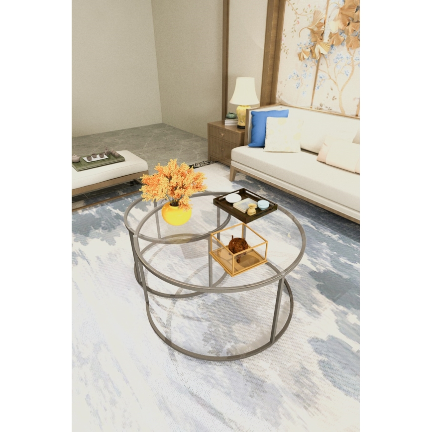 SADA 2x Konferenční stolek BELARUS 80/40 cm černá