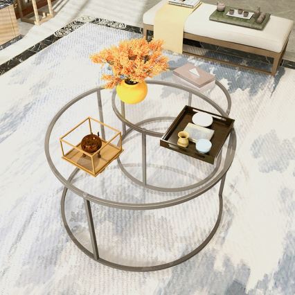 SADA 2x Konferenční stolek BELARUS 80/40 cm černá