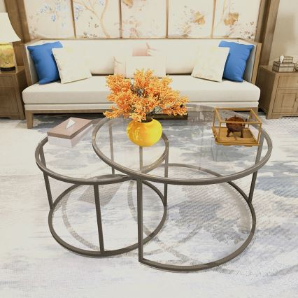 SADA 2x Konferenční stolek BELARUS 80/40 cm černá