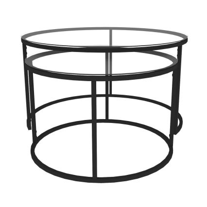 SADA 2x Konferenční stolek BELARUS 80/40 cm černá