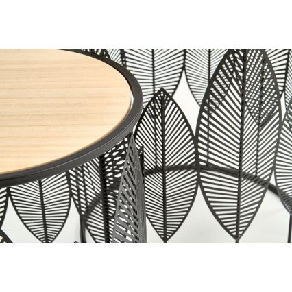 SADA 2x Konferenční stolek FOLLA pr. 33/40 cm černá