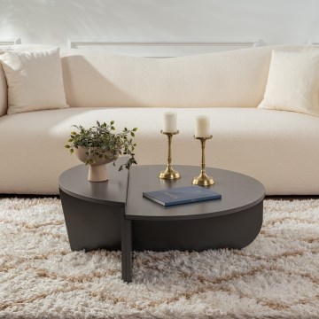 SADA 2x Konferenční stolek ORION 90x60/85x30 cm antracit