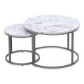 SADA 2x Konferenční stolek PAOLA pr. 38/60 cm šedá/dekor mramoru