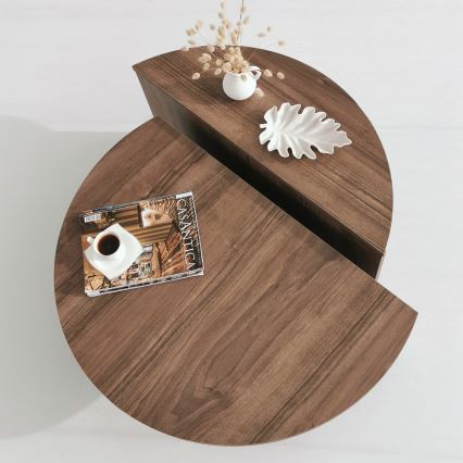 SADA 2x Konferenční stolek PODIUM 90x60/85x30 cm hnědá