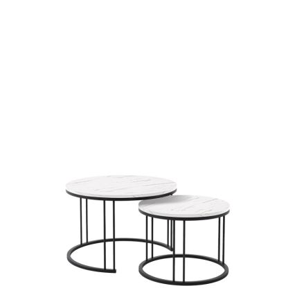 SADA 2x Konferenční stolek RAGNAR 75/58 cm černá/bílá