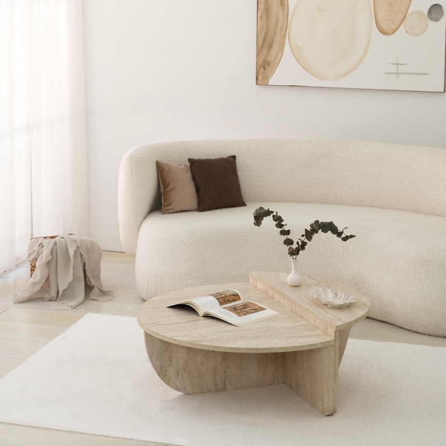 SADA 2x Konferenční stolek REST 90x60/85x30 cm béžová