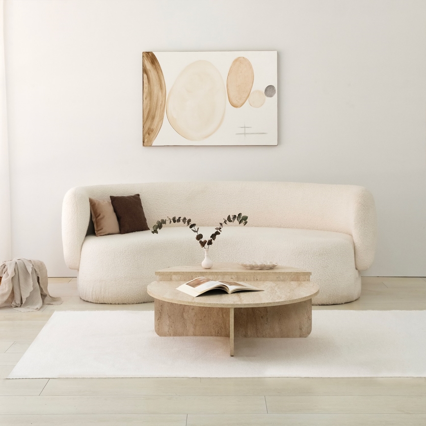 SADA 2x Konferenční stolek REST 90x60/85x30 cm béžová