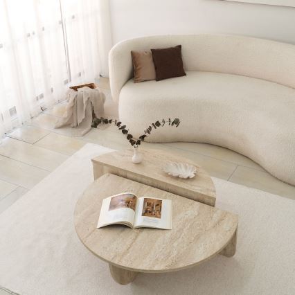 SADA 2x Konferenční stolek REST 90x60/85x30 cm béžová