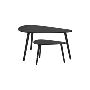 SADA 2x Konferenční stolek SOLE 60/80x30/40 cm černá