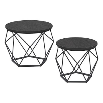 SADA 2x Konferenční stolek TALIA 50/40 cm černá