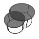 SADA 2x Konferenční stolek TOKYO pr. 60/80 cm černá