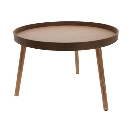 SADA 2x Konferenční stolek VERDE pr. 60/38 cm ořech