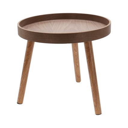 SADA 2x Konferenční stolek VERDE pr. 60/38 cm ořech