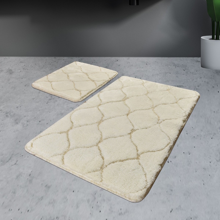 SADA 2x Koupelnová předložka INFINITY 60/100 cm béžová