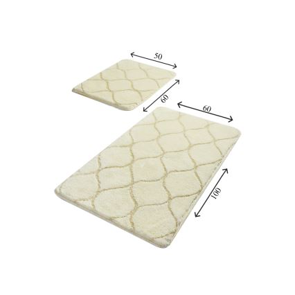 SADA 2x Koupelnová předložka INFINITY 60/100 cm béžová