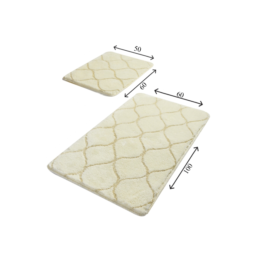SADA 2x Koupelnová předložka INFINITY 60/100 cm béžová