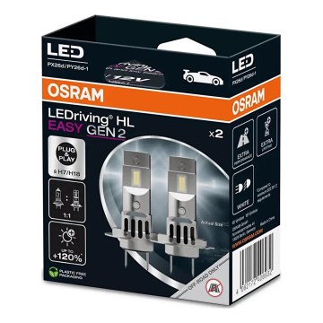 SADA 2x LED Autožárovka EASY GEN H7 PX26d/16W/12V 6500K - Osram