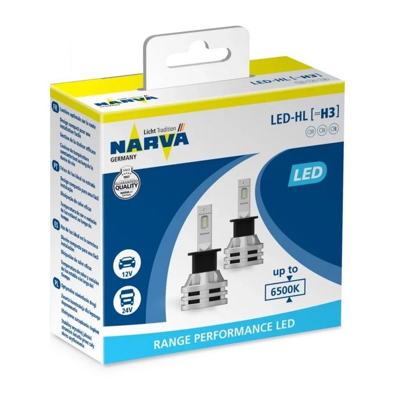 SADA 2x LED Autožárovka H3 PK22s/19W/12V 6500K - Narva 18058RPNVAX2